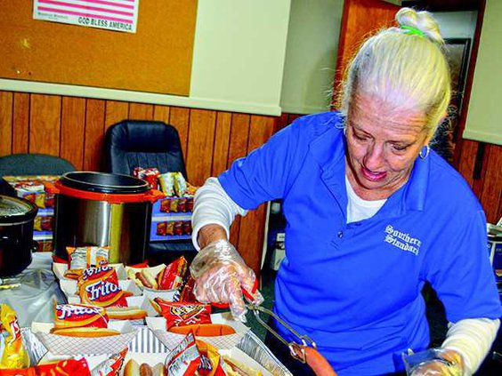 4 Phyllis making hot dogs